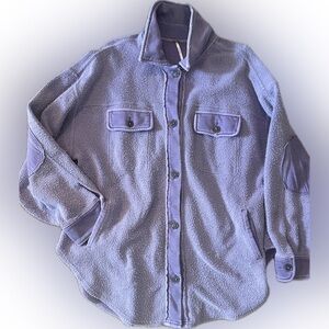 Free People Ruby Fleece button up shirt/jacket; size S; purple